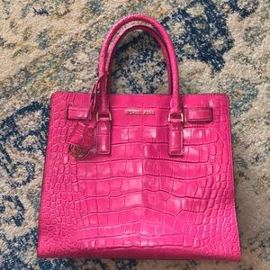 Michael Kors Pink Snake Skin Grace Kelly Handbag